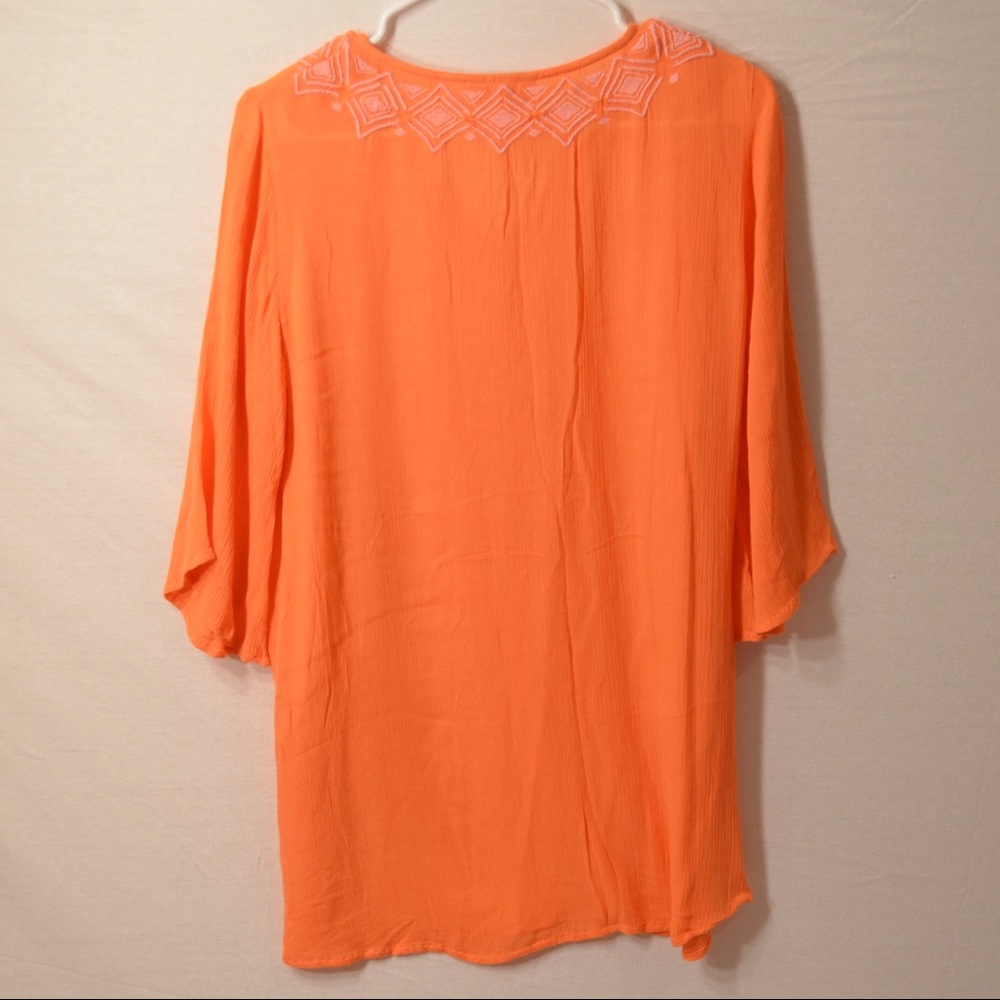Lilly for Target Embroidered Cover Up, Coral - Picture 3 of 7